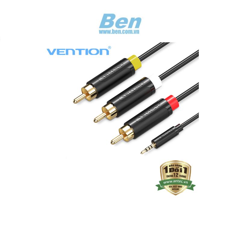 Cáp Audio 3.5mm to 3RCA 1.5m chính hãng Vention BCJBG