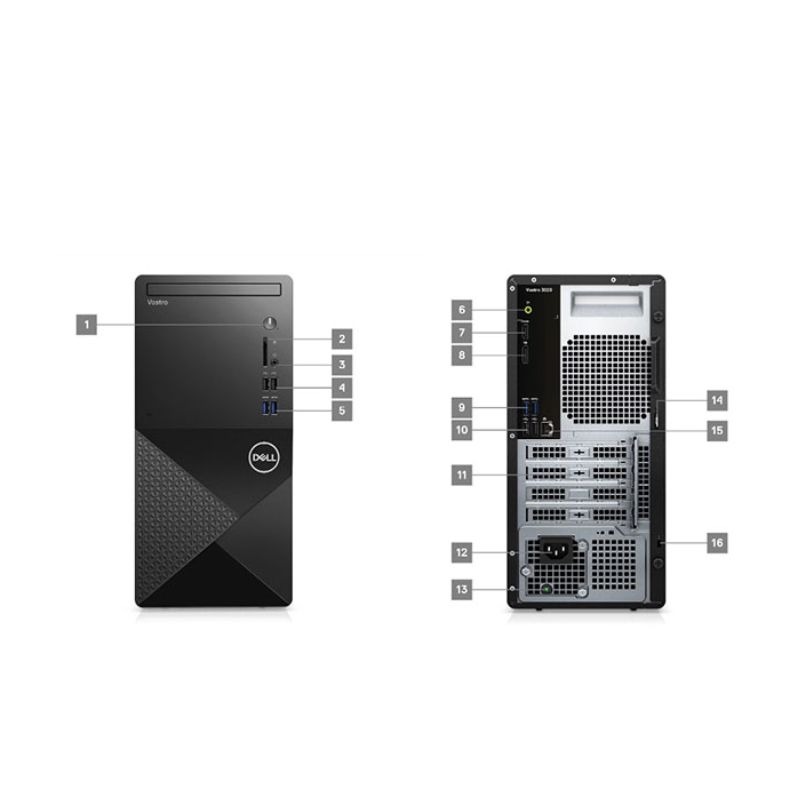 Máy tính để bàn Dell Vostro 3020T ( 71021400 ) | Intel Core i5 - 13400 | RAM 8GB | 256GB SSD + 1TB HDD | Intel UHD Graphic 730 | K & M | WL BT | Win 11H | 1Yr