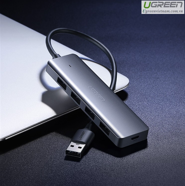Hub chia 4 c?ng USB 3.0 h? tr? c?p ngu?n Micro USB chính hãng Ugreen 50985 cao c?p