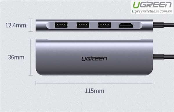 Chính hãng t?i Thi?t b? m? r?ng  USB type-C to HDMI/Hub USB 3.0/SD/TF chính hãng Ugreen 70410    