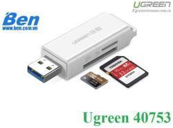 Đầu đọc thẻ SD/TF chuẩn USB 3.0 UGREEN 40753