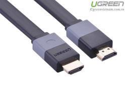Cáp HDMI 1,5M dẹt chính hãng Ugreen UG 30109 hỗ trợ 3D 4K