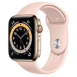 Đồng hồ thông minh Apple Watch Series 6 40mm (4G) Viền Thép Vàng  - Dây Cao Su Hồng