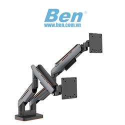Giá đỡ 2 màn hình Human Motion T9 Pro II Dual màu xám ( 23-43 inch )