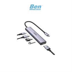 Bộ chuyển đổi USB Type-C 5 trong 1 ra HDMI 4K@30Hz, USB 2.0, USB 3.0, Sạc PD 100W Ugreen 15495 cao cấp