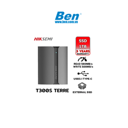 Ổ cứng di động SSD HIKSEMI 1Tb T300S (Type-C và USB3.1/ 560MB/s/ 500MBps/ Xám)