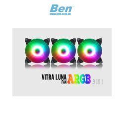 Quạt tản nhiệt Vitra Luna A-RGB 3 IN 1 Aurasync (Combo 3 fan, kèm điều khiển)