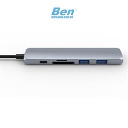 CỔNG CHUYỂN HYPERDRIVE BAR 6 IN 1 USB-C HUB FOR MACBOOK, SURFACE, PC & DEVICES – GN22E - Gray