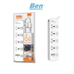 Ổ cắm điện đa năng LDNIO SC4408 - 04 chấu + 04 cổng USB-A - Chuẩn chân cắm EU - Màu trắng Ổ cắm điện đa năng LDNIO SC4408 - 04 chấu + 04 cổng USB-A - Chuẩn chân cắm EU - Màu trắng
