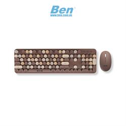 Bộ bàn phím chuột không dây Aula AC306 màu nâu ( Wireless 2.4Ghz )