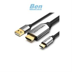 Cáp chuyển đổi USB Type C to HDMI 2.0 dài 1.5m kèm nguồn hỗ trợ 4K@60Hz chính hãng Vention CGTBG