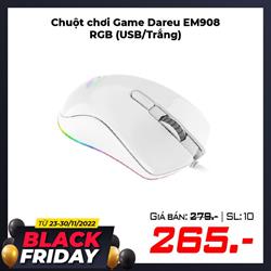 Chuột chơi Game Dareu EM908 RGB (USB/Trắng)