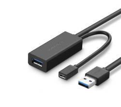 Cáp USB 3.0 nối dài 10m hỗ trợ nguồn Micro USB chính hãng Ugreen 20827 cao cấp                                                                                                                                                                                