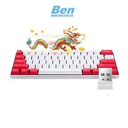 Bàn phím cơ không dây Newmen GM610-PRO Long & Hổ Dual Mode Red Switch ( BT5.0 & USB-C )