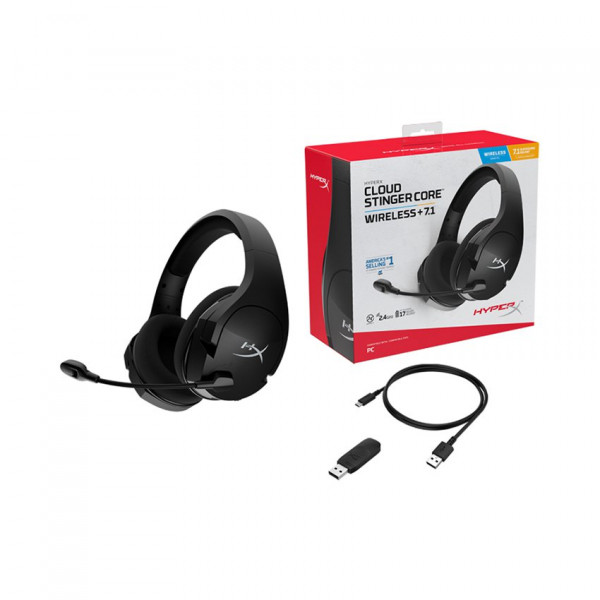 Tai nghe Kingston HyperX CLOUD STINGER CORE 7.1 WIRELESS Black - HHSS1C-BA-BK/G
