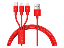 Cáp sạc điện thoại ORICO 3 trong 1 Lightning/Type C/Micro B USB 2.0 (UTS-12) - Đỏ