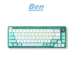Bàn phím cơ AULA F68 3 mode Màu xanh lá (TypeC + 2.4G + Bluetooth, Ice crystal switch, led RGB)